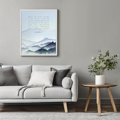 Posterizer 1 pcs-Psalm 62:5-6 Religious Quote- Bible Verse-Religious Posters-Gifts for Christians-Decor for Church, Sunday School Classroom- UNFRA...