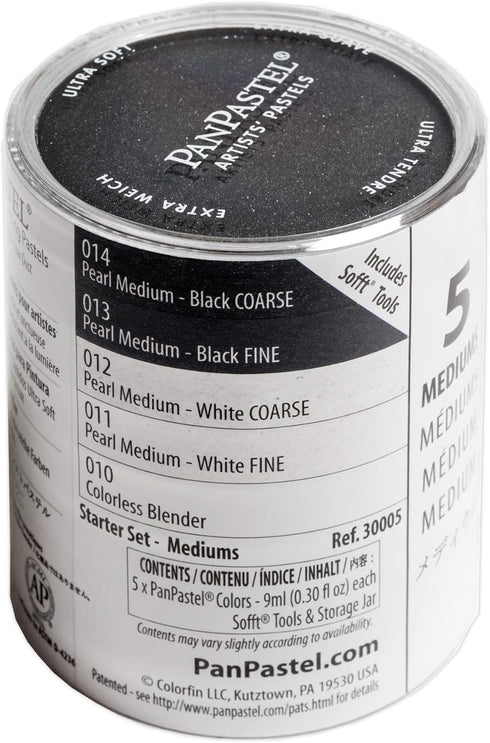 Colorfin PanPastel Ultra Soft Artist Pastel Set 9ml 5/Pkg, Pearl Mediums...