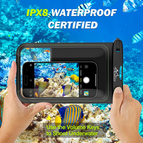 MoKo Floating Waterproof Phone Pouch - 9.5" Large Clear Phone Water Protector Pouch Dry Bag Case with Lanyard, Compatible for iPhone 14 13 12 Pro ...
