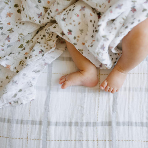 Little Unicorn – Garden Bees Cotton Muslin Swaddle Blanket | Single | 100% Cotton | Super Soft | Newborns and Infants | Large 47” x 47” | Machine ...