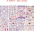 4th of July Nail Art Stickers American Independence Day Nail Design Lips Flag Hearts Flame Shape 3D Self-Adhesive Nail Art Supplies Patriotic Stic...