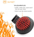 Outset 76621 Himalayan Salt Block, Pizza Stone and Cast Iron Pan Nylon Cleaning Brush with Stainless Steel Scraper, 5 x 4 x 3, Black...