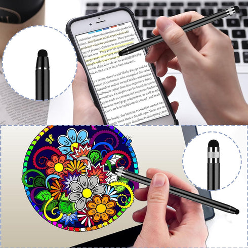5 Pack Dual-end Stylus Pens for Touch Screens, High Sensitivity Silicone Stylus Drawing Stylus Pens Compatible for Smartphones and Tablets All Uni...