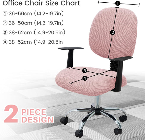 MIFXIN Computer Office Chair Cover Stretch Elastic Slipcover 2 Piece Stretchable Knitted Universal Computer Chair Seat Cover Furniture Protector f...