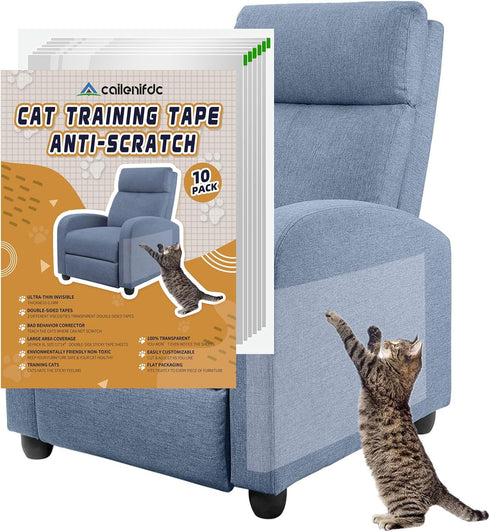Anti Scratching Tapes, 10pcs Furniture Protectors For Cats, 0.1mm Cat Couch Protector, Clear Double Sided Cat Scratch Deterrent Tape for Furniture...