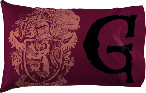 Jay Franco Harry Potter House of Gryffindor Reversible Pillowcase, Standard, Maroon...