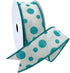 Morex Ribbon Wired Linen Bubble Dots Ribbon, 1.5 inches by 10 Yards, Teal, 7578.40/10-342...
