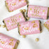 Pink and Gold Sweet 16 Birthday Party Mini Chocolate Candy Bar Wrappers, Pink Sweet Sixteen Party Favor Stickers - 42 Count...