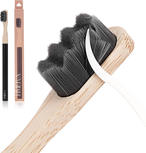 Premium Extra Soft Delicate Nano Bristle Toothbrush, Metal Handle, Soft Bristles for Gentle Oral Cleaning, for Sensetive Teeth - Deep Space (Black...