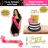 Hot Pink and Black Birthday Decorations for Women, Hot Pink and Black Party Decorations - Happy Birthday Banner Garland, Paper Decor, Balloons, Ca...