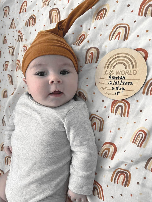 Boho Baby Blanket Rainbow Muslin Baby Blanket, Soft and Silky Large 47x47 inch Neutral Baby Stuff, Boho Nursery Blanket (Rainbow)...