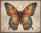 Posterizer 1 pcs- Orange and blue butterfly with small flowers-Art for Animal Lovers-Floral Botanical Art- Gift for Men Women -Decor for Bedroom, ...