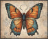 Posterizer 1 pcs- Orange and blue butterfly with small flowers-Art for Animal Lovers-Floral Botanical Art- Gift for Men Women -Decor for Bedroom, ...