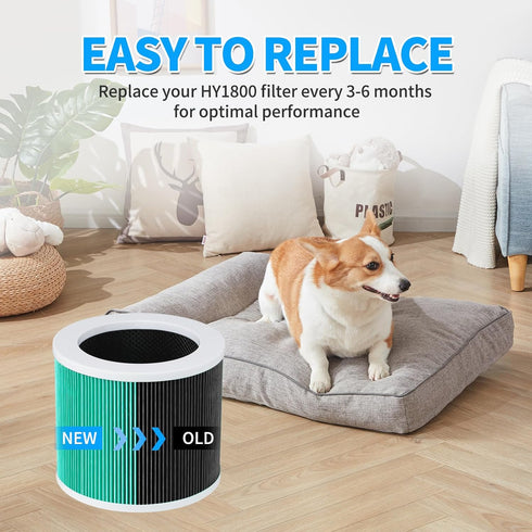 KEEPOW HY1800 Air Purifier Replacement Filter Compatible with MORENTO/Loytio/AYAFATO/Honeyuan HY1800 Air Purifier, 2 Pack...
