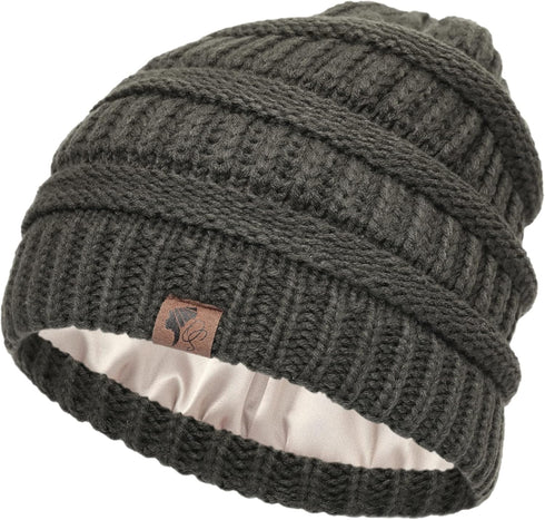Olivia Sylx Satin Lined Beanie for Women - Satin Beanie,Silk Beanie, Satin Lined Winter Hats for Women & Slouchy Beanie...