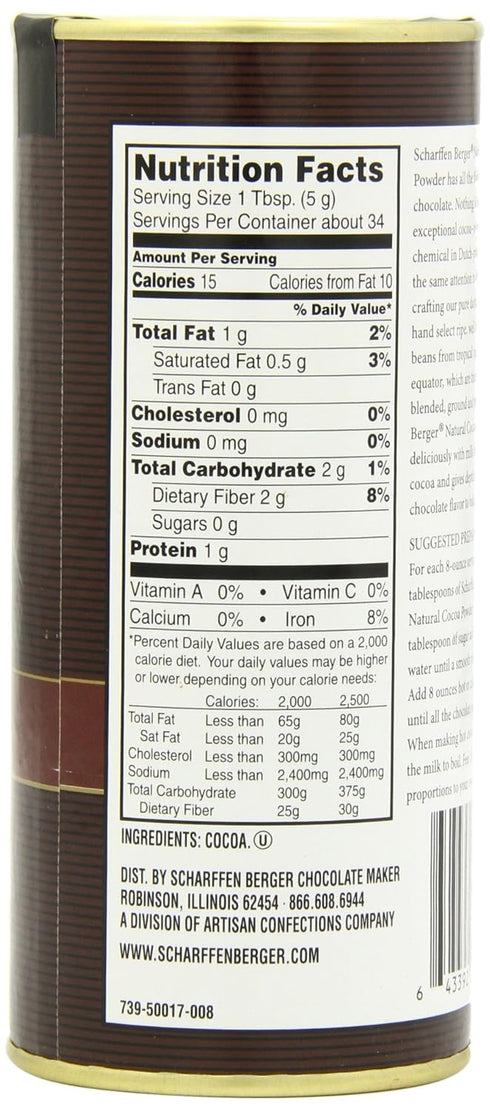 Scharffen Berger Natural Unsweetened Cocoa Powder, 6-Ounce Canisters (Pack of 2)...