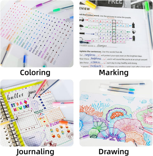 Colored Journal Planner Pens, Fine Point Gel Ink Drawing Pens, 28Pcs 0.5mm,Quick Dry,Japanese Style Smooth Writing Fineliner Pen for Bullet Journa...