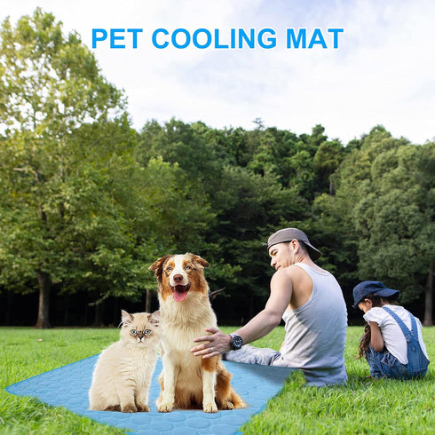 Pet Dog Cooling Bed Mats,Self Cooling Pet Dog Cool Mat Pads for Dogs Cats Indoor and Outdoor (X-Large(28x40 inch), Blue)...