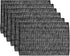 Sweet Home Collection 100% Cotton Placemats for Dining Room Rectangle Two Tone Woven Fabric 13" x 19" Soft Durable Table Mat Set, Set of 6, Black...