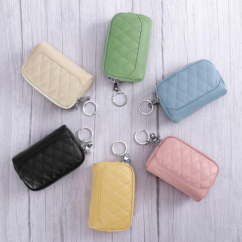 XEYOU Small Coin Purse Pouch Wallet Genuine Leather Change Coin Purse Holder for Women with Keychain Ring...