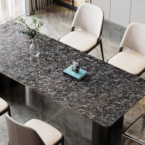 Black Granite Marble Contact Paper for Countertop Glossy Blue Gold Granite Peel and Stick Marble Wallpaper Dark Waterproof Removable Vinyl Wall Pa...