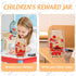 Back to School Wooden Reward Jar Apple Pencil Wooden Cutouts Positive Incentive Behavior Chart with Wooden Base Management Tools for Student Teach...