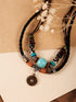 Sacina Boho Hippie Black Choker Necklace, Black Choker for Women, Turquoise Necklace, Boho Necklace, Hippe Necklace, Christmas New Year Jewelry Gi...
