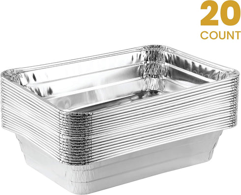 PLASTICPRO Disposable 2 LB Aluminum Takeout Tin Foil Baking Pans 6'' X 8'' X 2'' Inch Bakeware - Cookware Perfect for Baking Cakes,Brownies,Bread,...