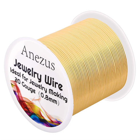 anezus 20 Gauge Jewelry Wire, 28 Yards Craft Wire Tarnish Resistant Copper Beading Wire for Jewelry Making Supplies and Crafting(KC Gold)...