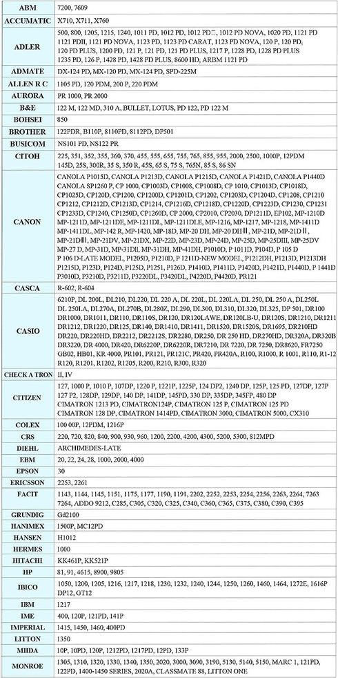 Bigger Replacement for Porelon 11216 Universal Twin Spool Calculator Ribbon for Nukote BR80c, Sharp EL-1197PIII, Dataproducts R3027, Casio DR-210R...