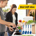 4 Pack Silicone Utensils Set, Non Stick Solid Spatulas, Heat Resistant Blue Slotted Spoons with Stainless Steel Handle, BPA Free Cooking Turner fo...