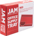 JAM Paper Stackable Half Desk Trays - Red - Office & Desk Supply Organizer Top Tray - Sold Individually...