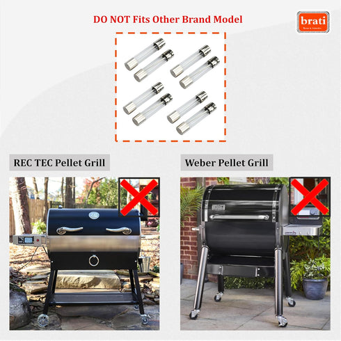 8-Pack Pellet Grill Fuse Replacement for Traeger, Pit Boss, Z Grills & Grilla Wood Pellet Grills and Smoker,Pellet Grill 5 Amp 250 Volt Fuse,Ele21...