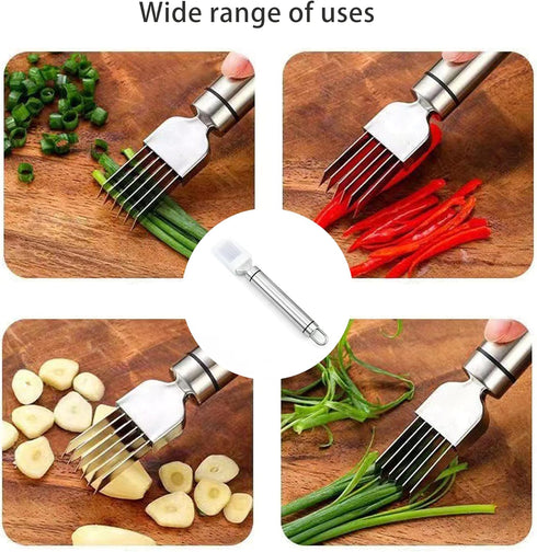 PCTC Stainless Steel Chopped Green Onion Knife, Kitchen Tool Slice Cutlery Vegetable Cutter Sharp Scallion Cutter Shred Knife, for Kitchen Cutting...