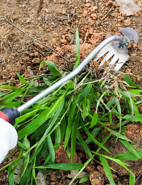 2024 Artifact Uprooting Weeding Tool, 16 Inch Rubber Handle Long Hand Weeder, 4 Teeth Manganese Steel Forged Gardening Hand Weeder Tools, Seniors ...