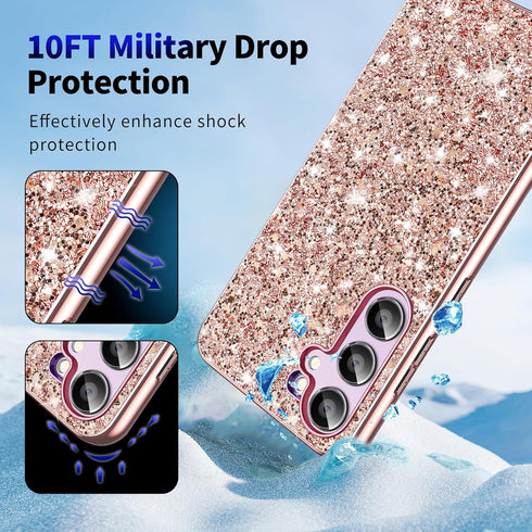 Galaxy A35 Glitter Case for Samsung Galaxy A35 5G Phone Case for Women Girls, Slim Ultra Thin Matte Back Shockproof Protective Cover for Samsung A...