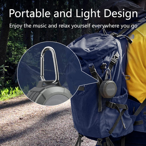 MANTO Bluetooth Speaker, Cuckoo Portable Bluetooth Shower Speaker, IPX5 Waterproof Wireless Speaker, Stereo Sound, Support Micro SD Card for Home,...