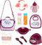 Fash N Kolor - Complete Baby Doll Changing Travel Diaper Bag with Baby Doll Accessories Set -Including 2 Magic Bottles, Pacifier, Pamper and lot m...