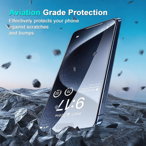 3 Pack Screen Protector for iPhone 15 Pro Max & 3 Pack Camera Lens Protector, 9H Hardness HD Clear Tempered Glass Screen Protector for iPhone 15 P...