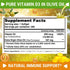 Premium Vitamin D3 10000 IU (250mcg) Infused with Extra Virgin Olive Oil - Immune Support - 300 Softgels - Supports Heart, Joints, Bone, Muscle an...