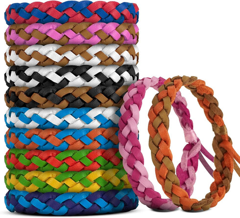12 Pack Mosquito Repellent Bracelets, DEET-Free, Individually Wrapped PU Leather Insect & Bug Repellent Wrist Bands for Kids & Adults...
