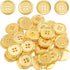 50 Pieces 25 mm Golden Plated Round Buttons with 4 Holes Plastic Sewing Buttons Handmade Ornament Buttons Bulk for DIY Sewing Crafts Handmade Repa...