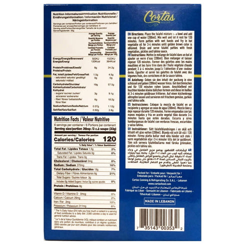 Cortas - Falafel Instant Mix, 7oz (200g), Product of Lebanon (Pack of 1)...