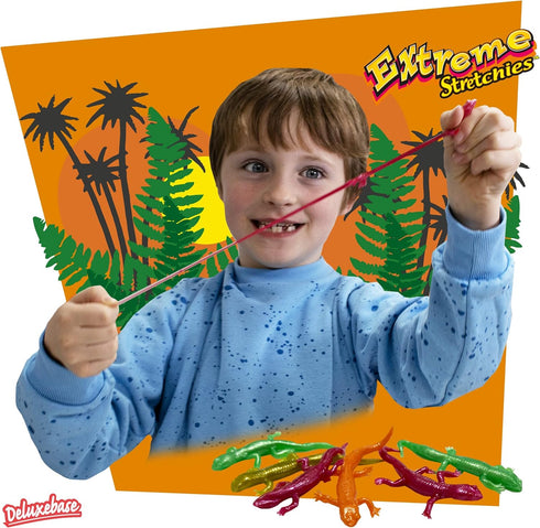 Deluxebase Extreme Stretchies - Lizards from Pack of 4 Small Reptile Animal Stretchy Toys. Perfect for kids, great party favors and pinata stuffer...