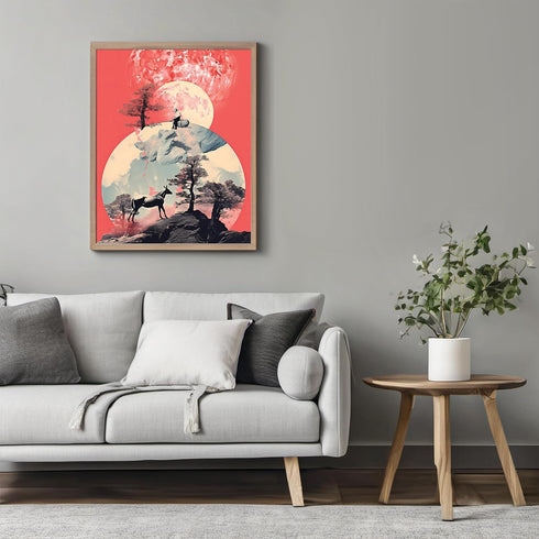 Posterizer 1 pcs-nature landscape surreal collage-Abstract & Modern Art-Astronomy & Celestial Art-Gift for Nature, Surfers and Beach Lovers- UNFRA...