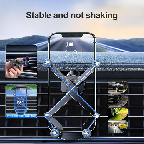 Car Vent Phone Mount,Invisible Rotatable Air Vent Mount Car Phone Holder 360°Anti-Shake Universal Phone Mount,Car Dashboard & Never Blocking Air V...