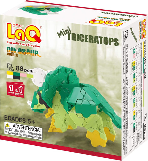 LaQ Dinosaur World Mini Triceratops | 88 Pieces | Age 5+ | Creative, Educational Construction Toy Block | Made in Japan...