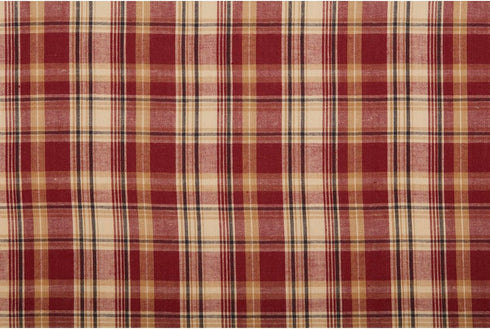 VHC Brands Rustic Thanksgiving Kitchen Beckham Plaid Rod Pocket Cotton Hanging Loops 16x60 Curtain, Valance, Rust Red...