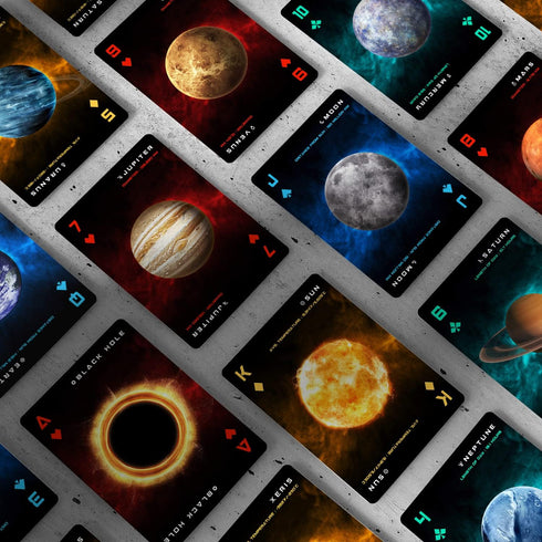 Cosmos Playing Cards: Space-Themed for Astronomy Enthusiasts with Galaxy Planets - Black Hole, Sun, Mars, Moon... (Standard Edition)...