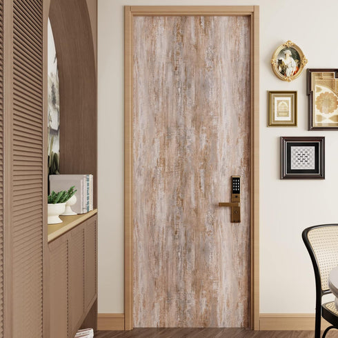CRE8TIVE Brown Grey Wood Wallpaper Peel and Stick Textured Light Wood Contact Paper for Cabinets Countertops Waterproof Self Adhesive Removable Fa...